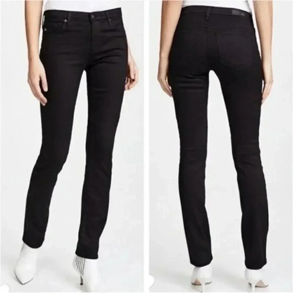 AG Adriano Goldschmied The Harper Black Essential Straight Leg Jeans 32 - Picture 1 of 5